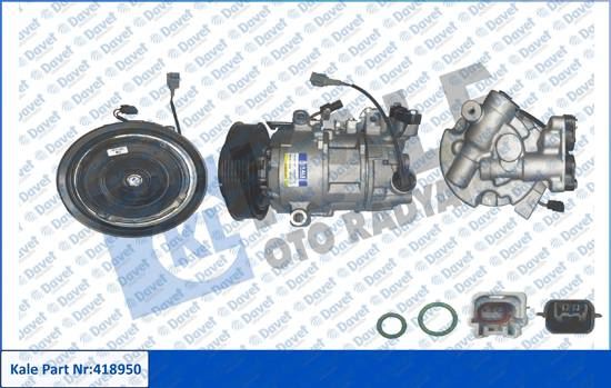 KALE 418950 Klima Kompresoru Renault Megane Iii - Scenic Iii 1.5dci 09>15 - Nissan Qashqai Ii 13> 1.5dci [6pk - V Kayis Kasnagi] [125mm]